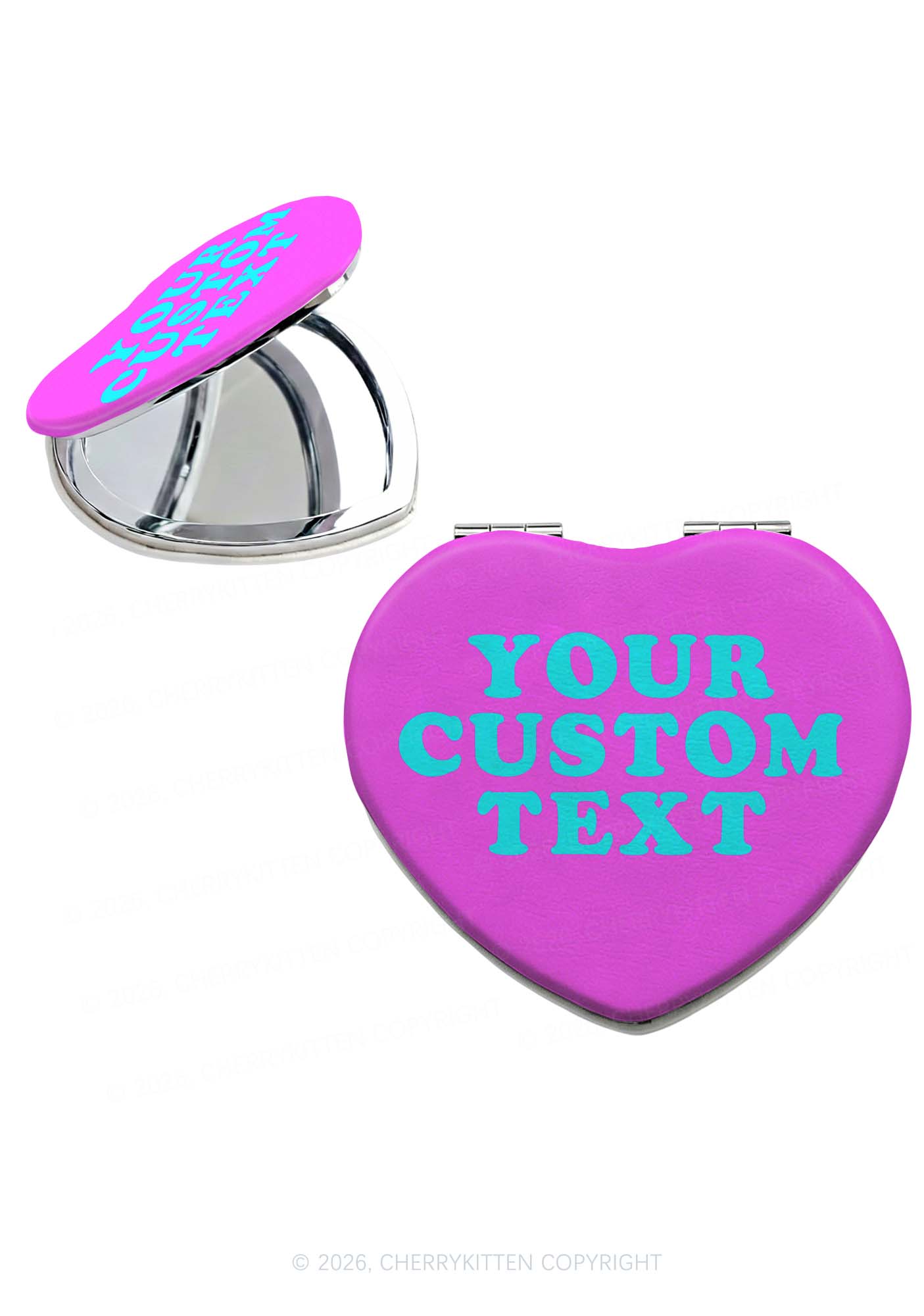 Custom Text Y2K Folding Makeup Mirror Cherrykitten