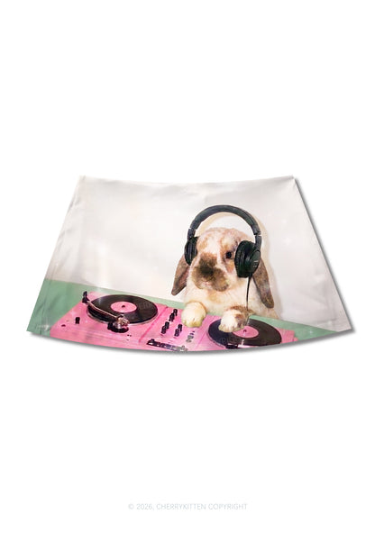 Lop Eared Bunny DJ Y2K Print Mini Skirt Cherrykitten
