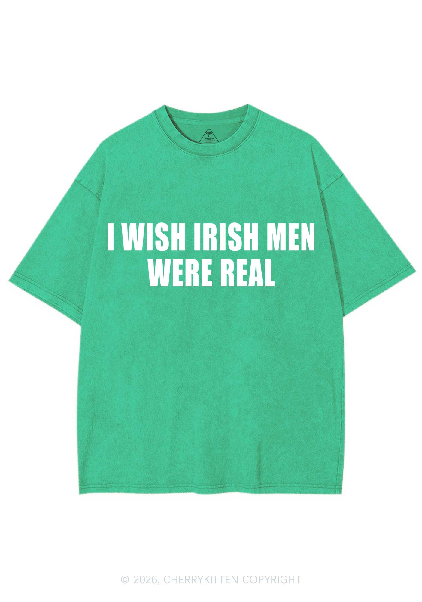 I Wish Irish Men Were Real St Patricks Y2K Shirts Washed Tee Cherrykitten