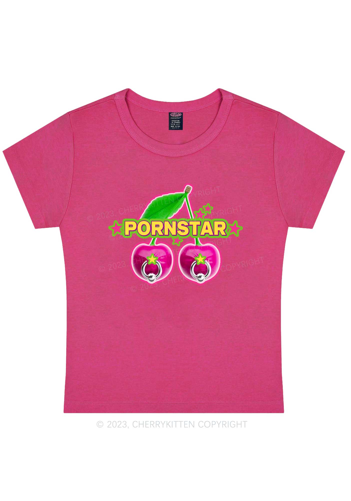 Pxrnstar Cherry Y2K Baby Tee Cherrykitten