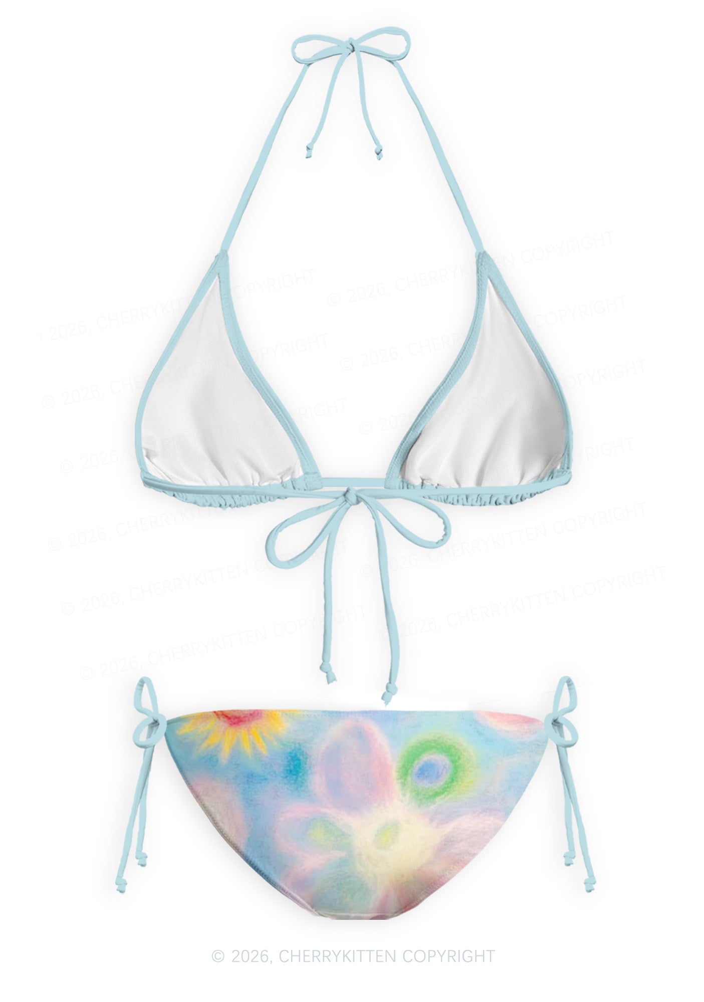Flower Art Y2K Print Bikini Set Cherrykitten