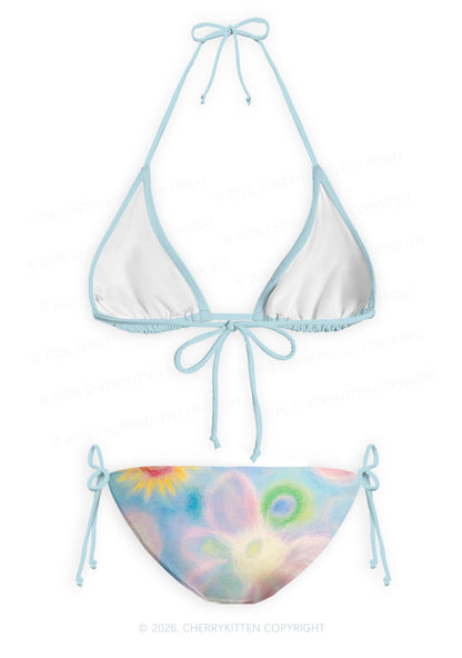 Flower Art Y2K Print Bikini Set Cherrykitten
