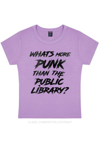 Punk Than Public Library Y2K Baby Tee Cherrykitten