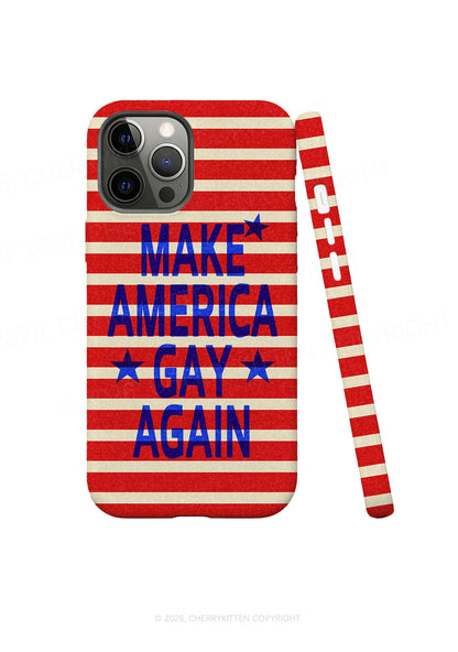 Make Gay Again Red Stripes Y2K Phone Case Cherrykitten
