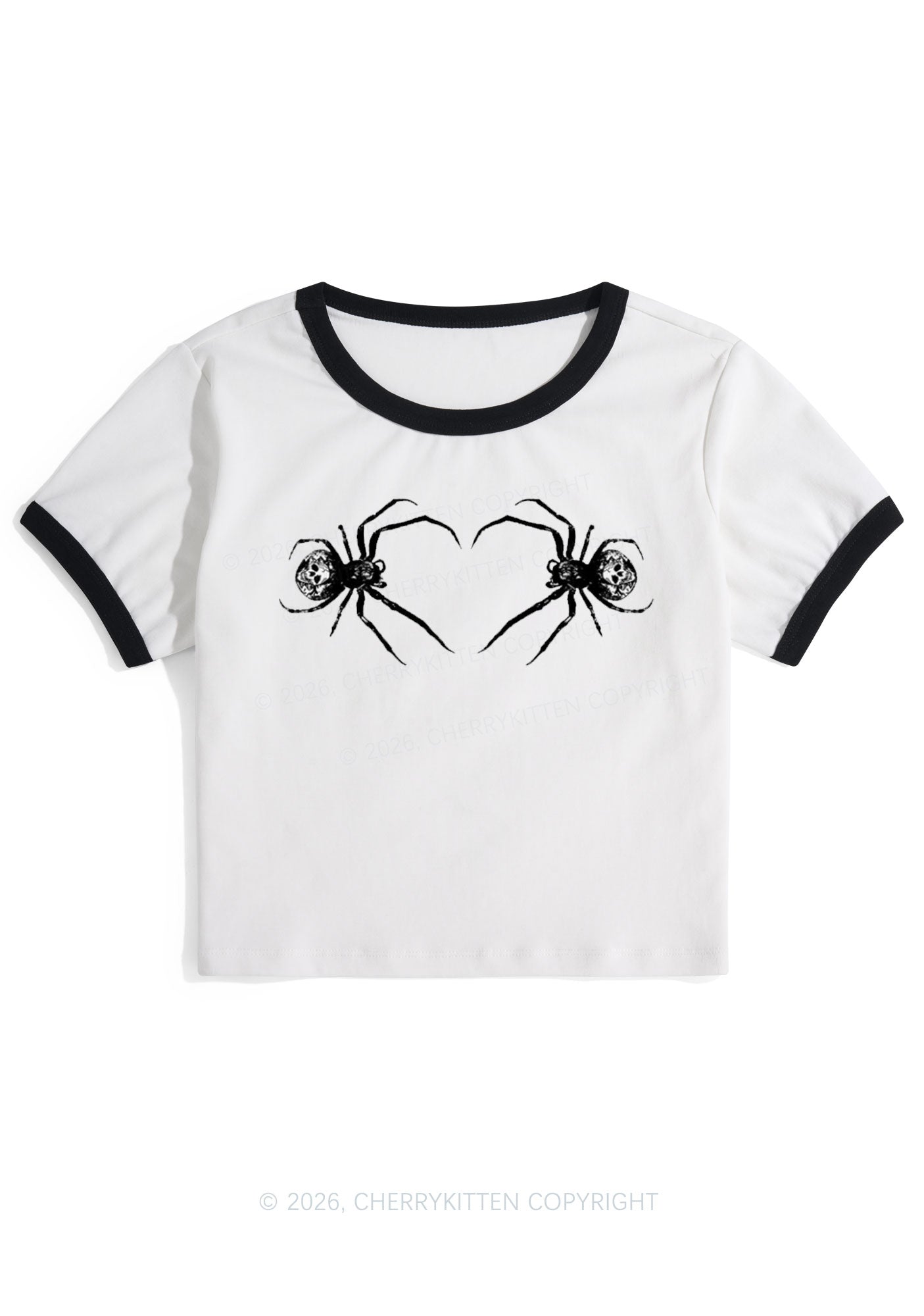 Skull Spider Y2K Ringer Tee Cherrykitten