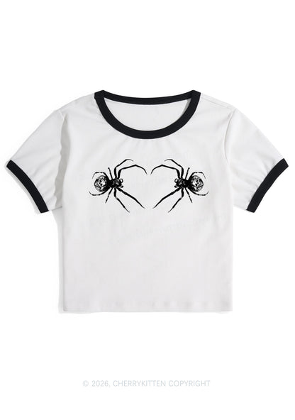 Skull Spider Y2K Ringer Tee Cherrykitten