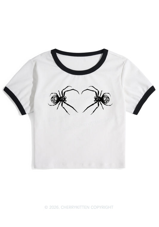 Skull Spider Y2K Ringer Tee Cherrykitten
