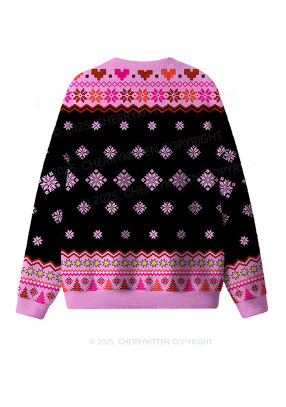 The Lesbian Lovers Pride Y2K Christmas Knit Sweatshirt Cherrykitten