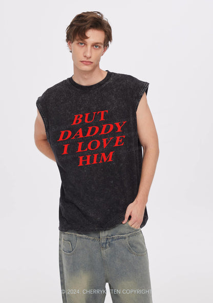 But Daddy I Love Him Y2K Washed Tank Cherrykitten