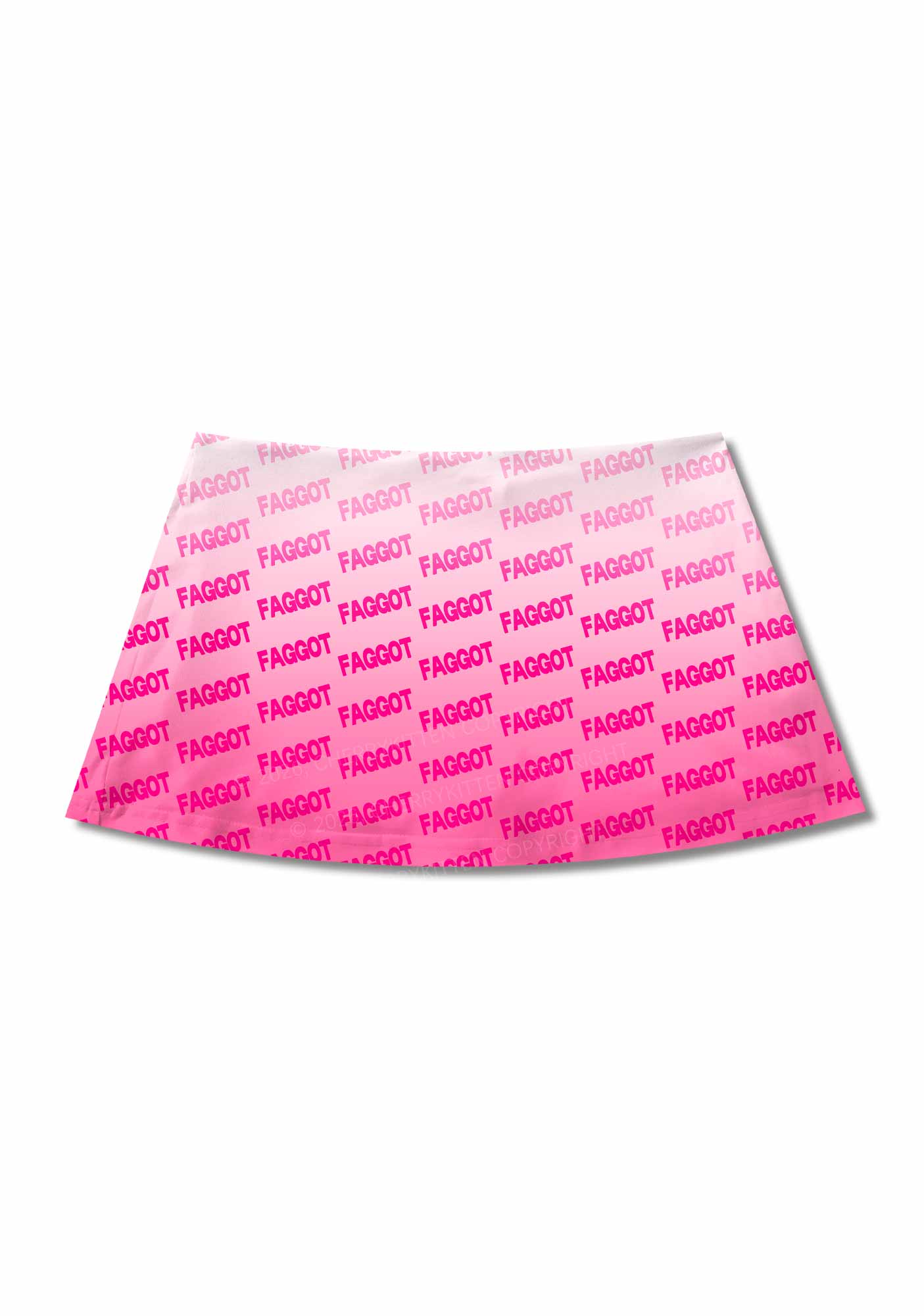 Faded Pink Faggot Pride Y2K Print Mini Skirt Cherrykitten