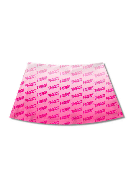 Faded Pink Faggot Pride Y2K Print Mini Skirt Cherrykitten