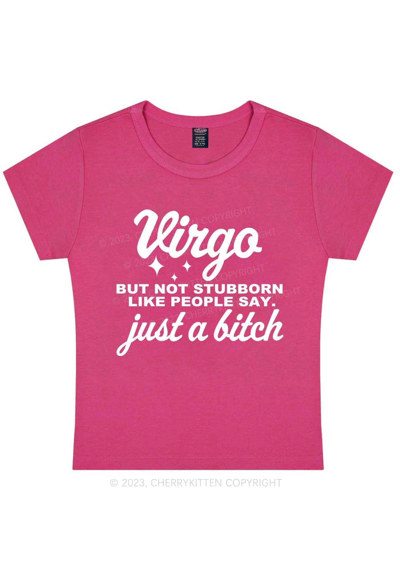 Curvy Virgo Just A Bixxh Y2K Baby Tee Cherrykitten