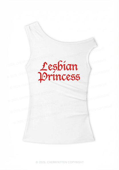 Lesbian Princess Pride Y2K Off Shoulder Tank Top Cherrykitten