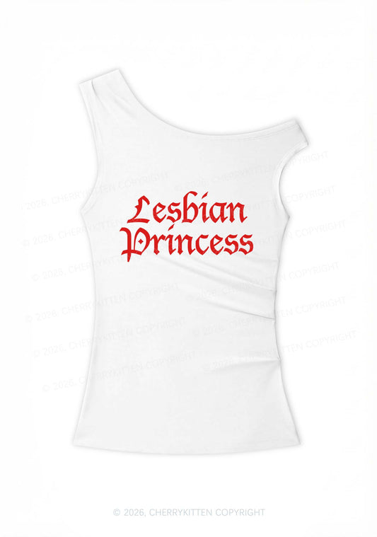 Lesbian Princess Pride Y2K Off Shoulder Tank Top Cherrykitten