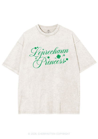Leprechaun Princess St Patricks Y2K Shirts Washed Tee Cherrykitten