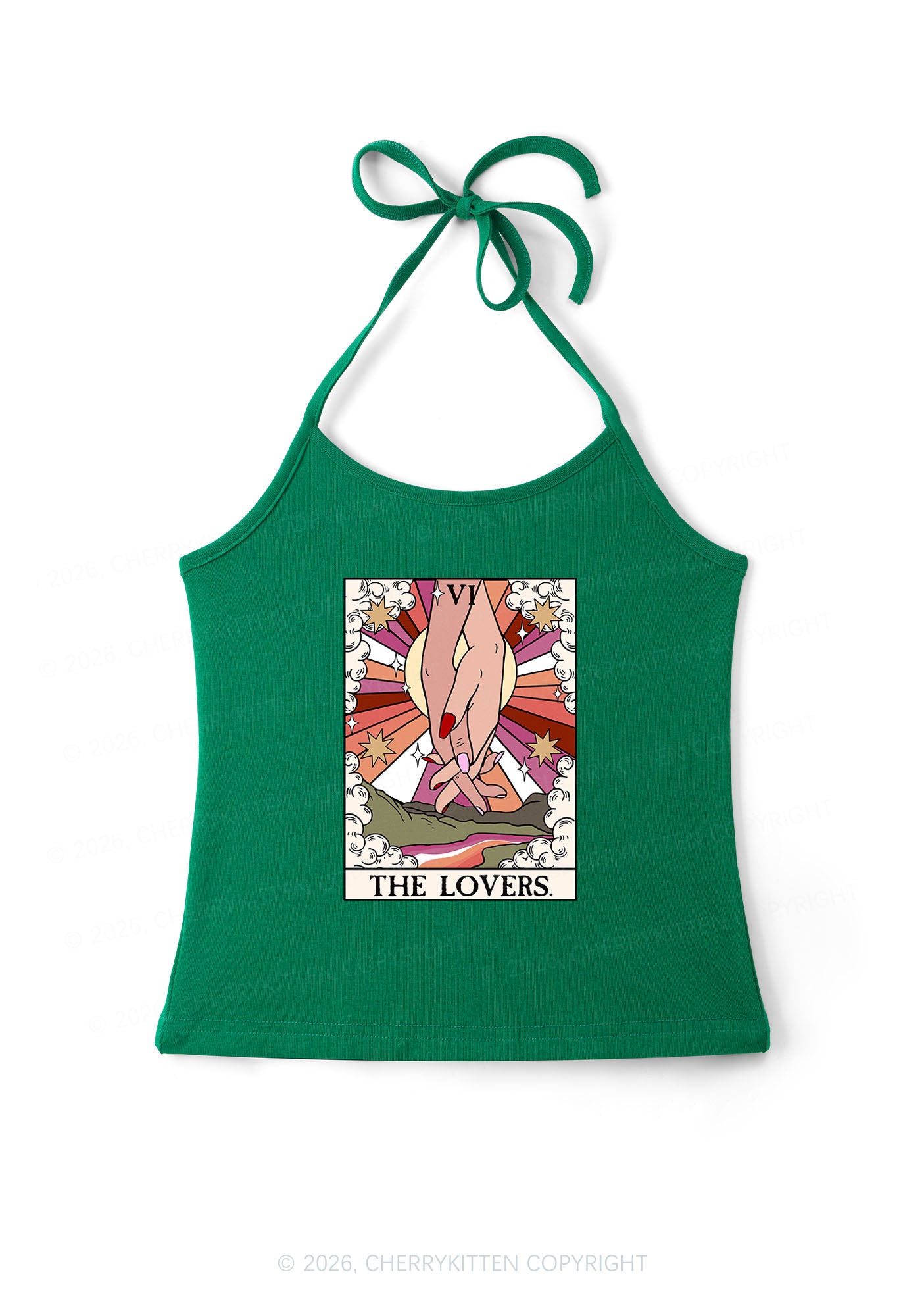 The Lesbian Lovers Pride Y2K Halter Neck Cami Cherrykitten