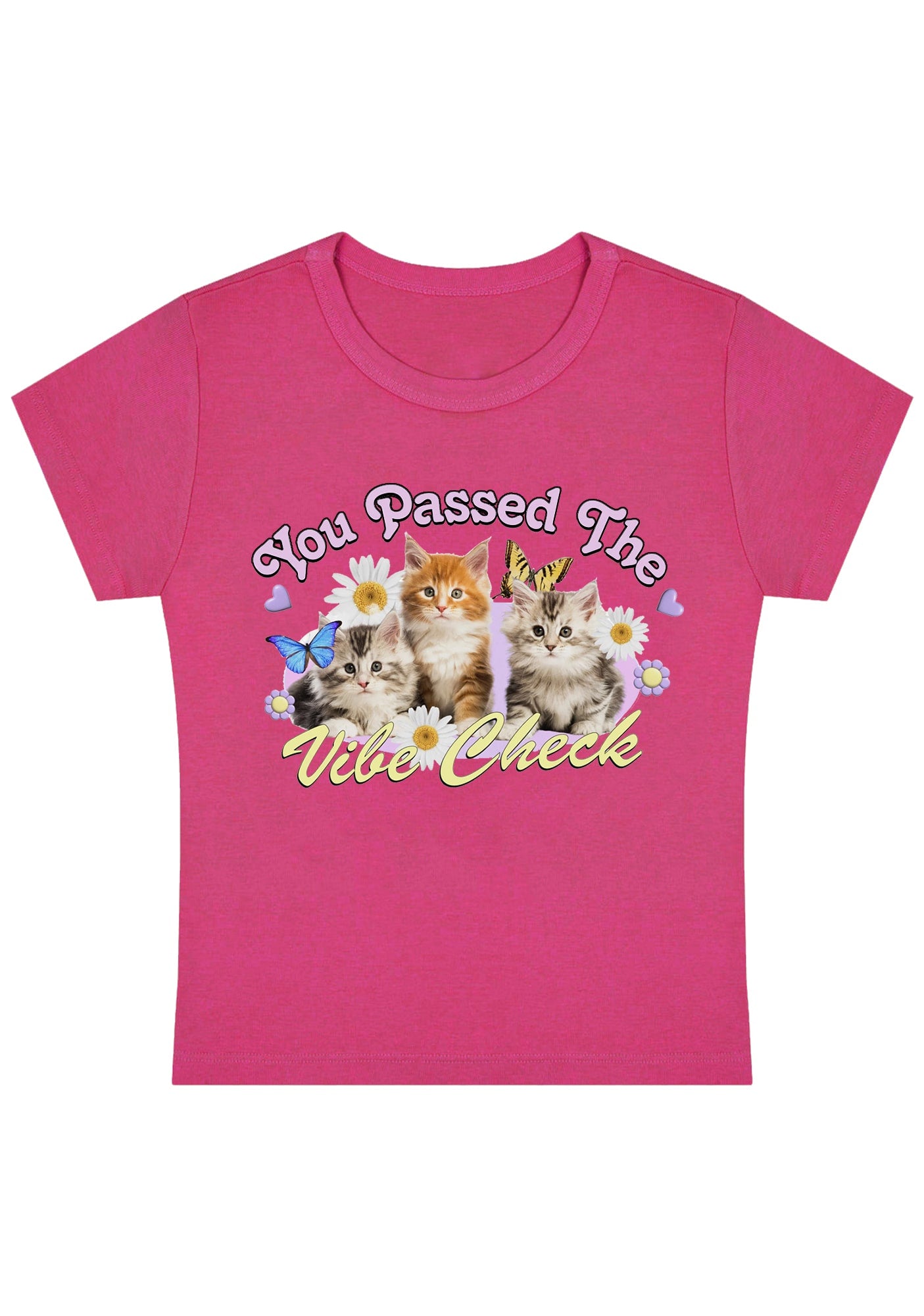 You Passed The Vibe Check Cat Y2K Baby Tee