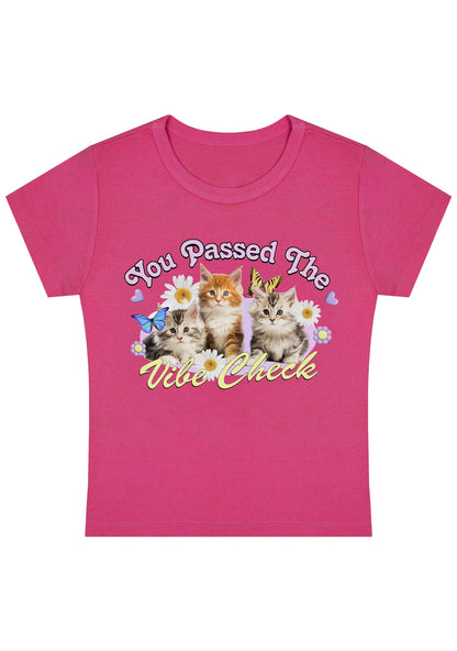 You Passed The Vibe Check Cat Y2K Baby Tee
