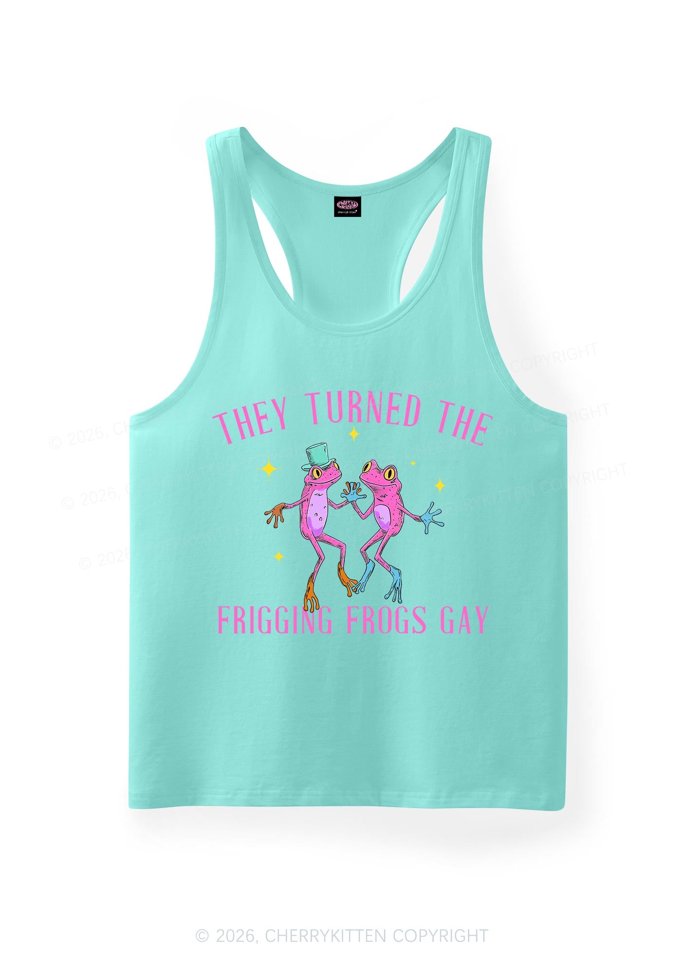 Frogs Gay Pride Y2K Men Racerback Tank Top Cherrykitten