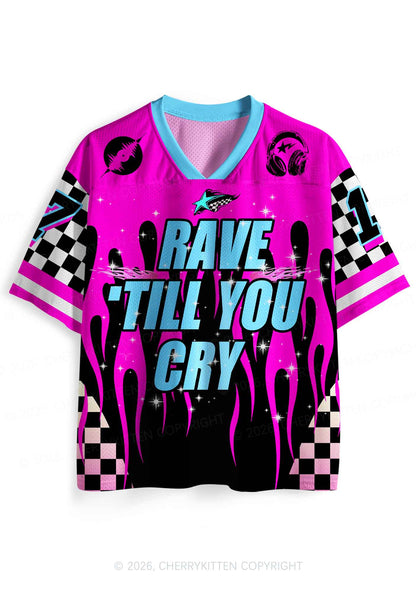 Rave Till You Cry Y2K Sport Jersey Shirts Cherrykitten
