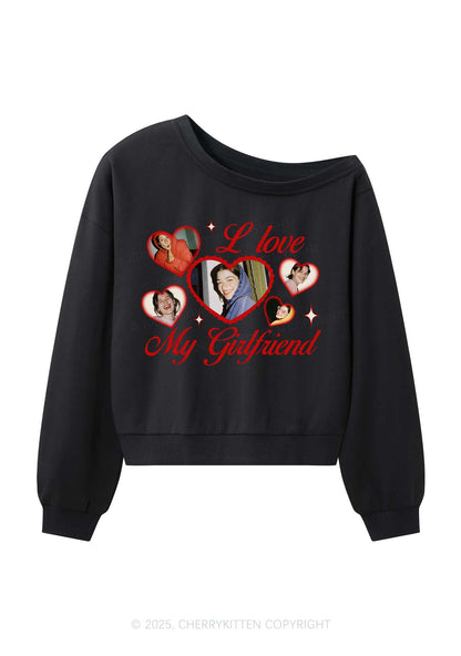 Custom Boyfriend Photos Y2K Off Shoulder Sweatshirts Cherrykitten