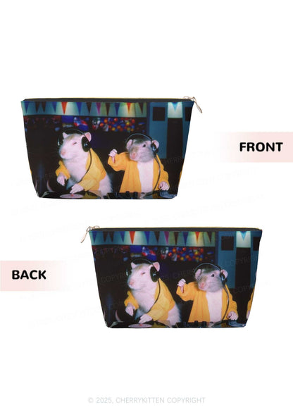 DJ Rats Y2K Leather Makeup Bag Cherrykitten