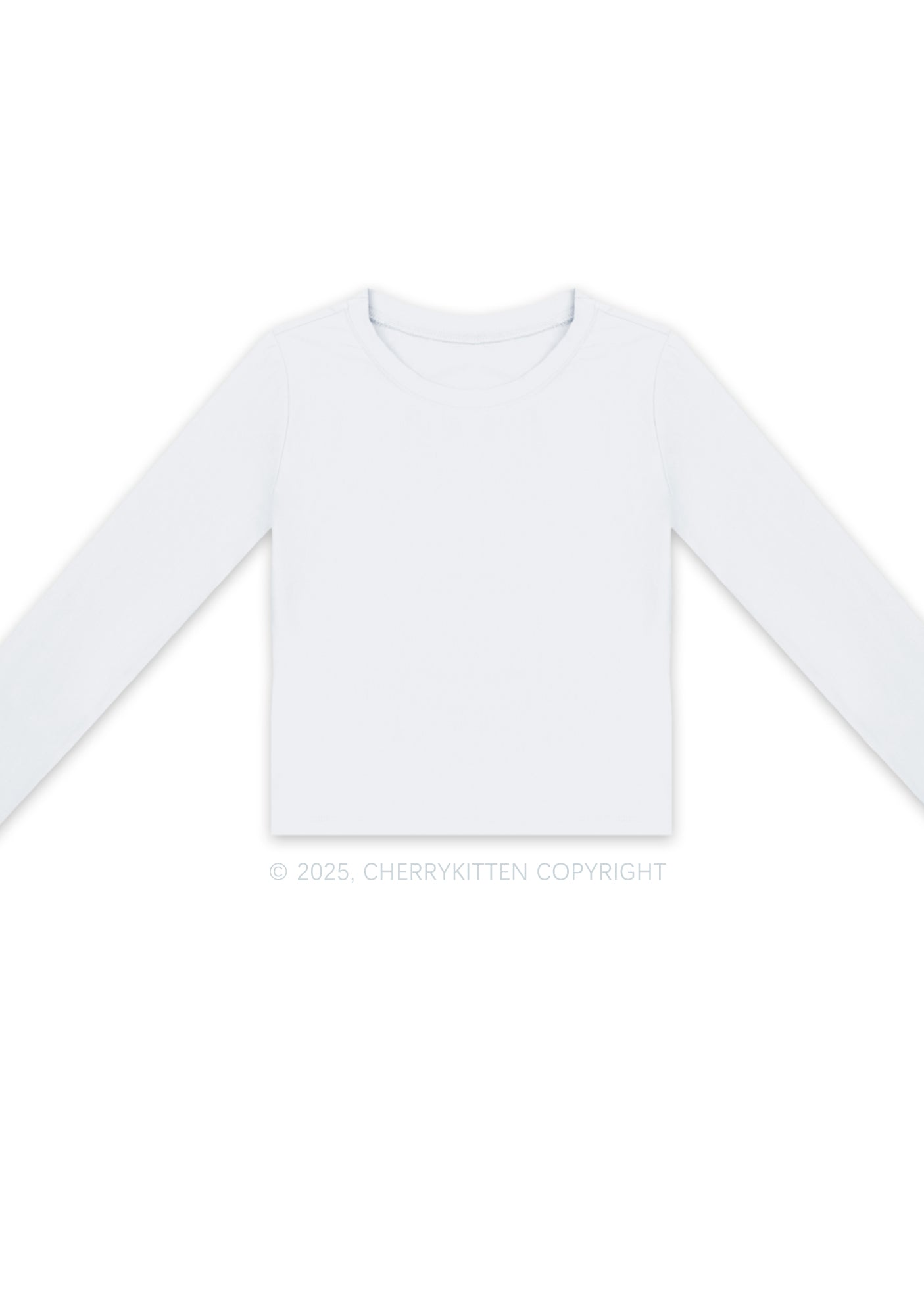 Plain Y2K Long Sleeve Crop Top Cherrykitten