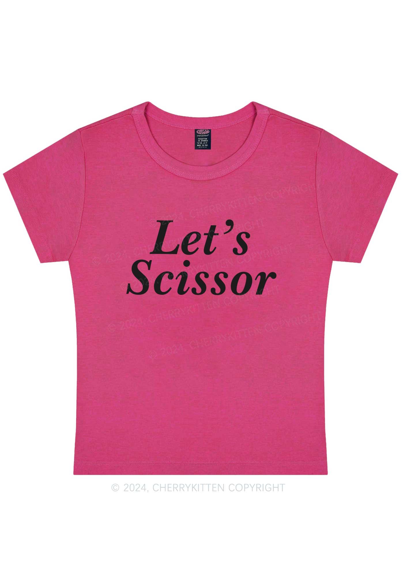 Lets Scissor Y2K Baby Tee Cherrykitten