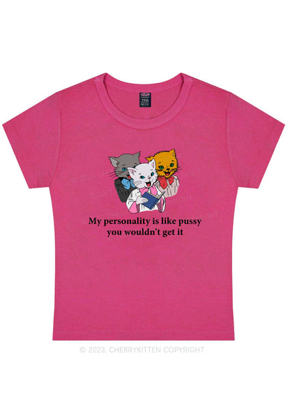 Personality Like Puxxy Y2K Baby Tee Cherrykitten