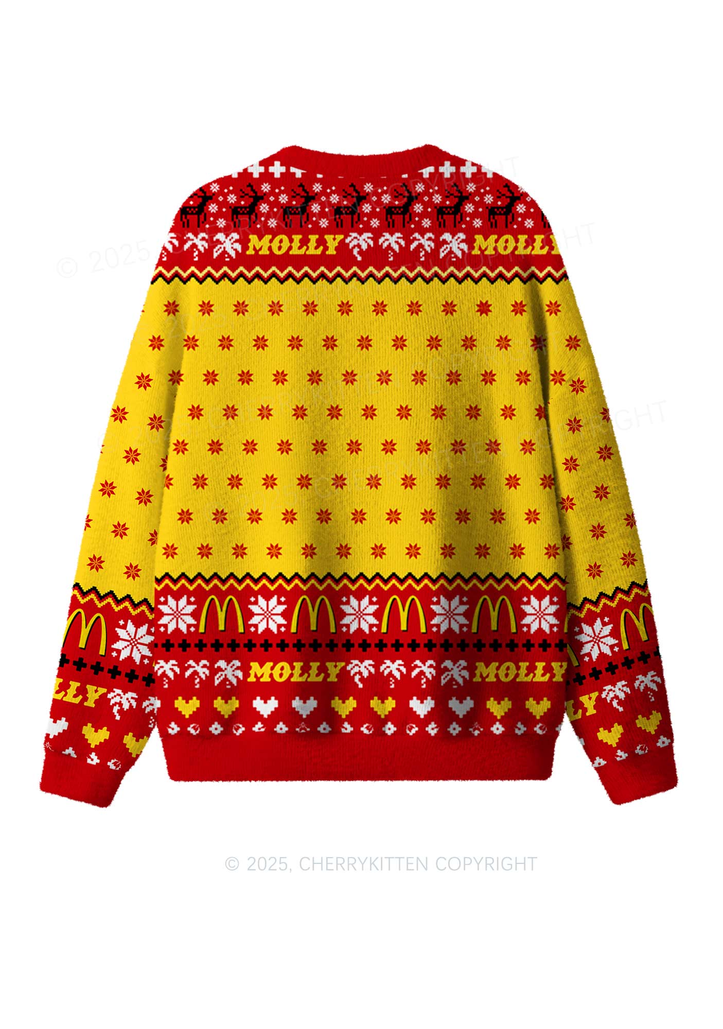 Red Molly Y2K Christmas Knit Sweatshirt Cherrykitten