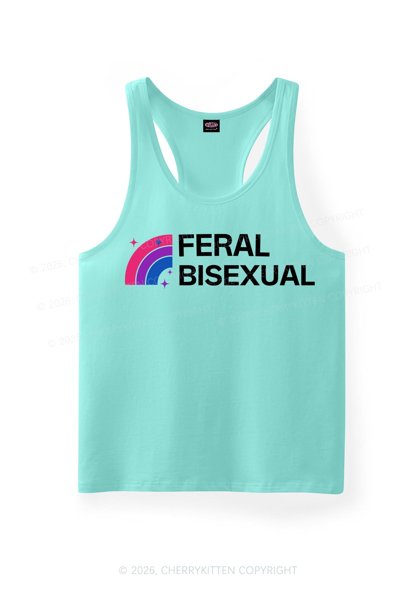 Feral Bisexual Pride Y2K Men Racerback Tank Top Cherrykitten