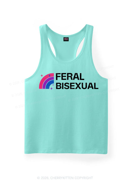 Feral Bisexual Pride Y2K Men Racerback Tank Top Cherrykitten