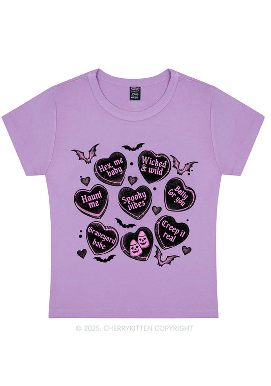 Spooky Candy Heart Valentine's Day Y2K Baby Tee Cherrykitten