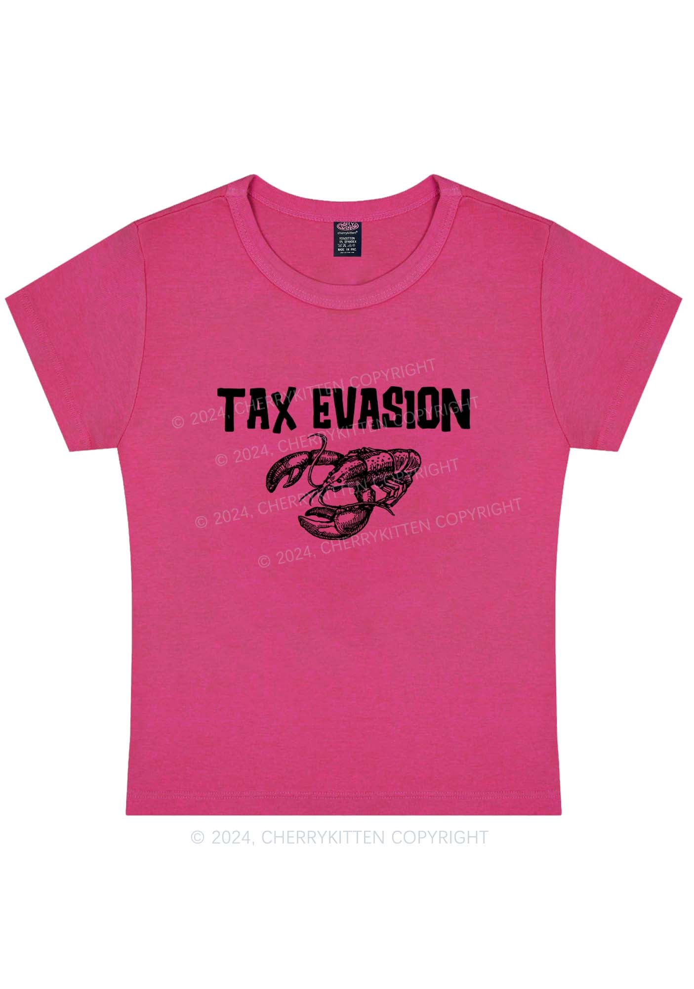 Curvy Tax Evasion Lobster Y2K Baby Tee Cherrykitten