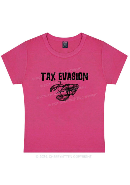 Curvy Tax Evasion Lobster Y2K Baby Tee Cherrykitten