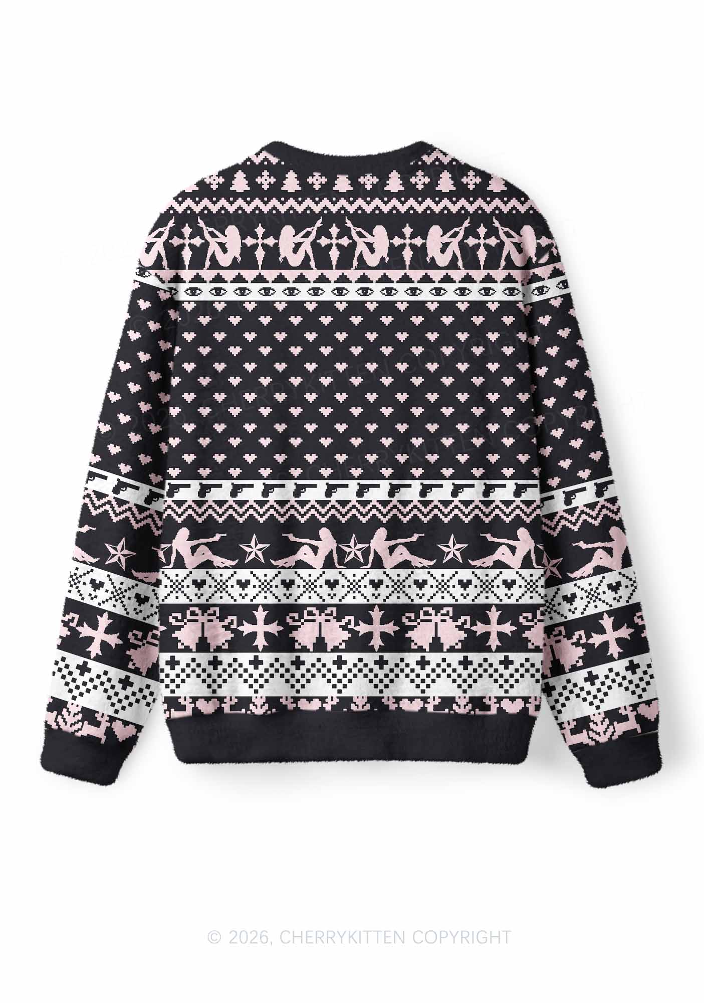 I Love S Boys Y2K Christmas Knit Sweatshirt Cherrykitten