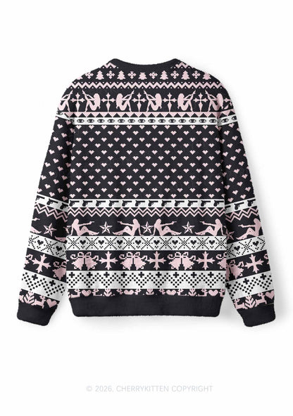 I Love S Boys Y2K Christmas Knit Sweatshirt Cherrykitten