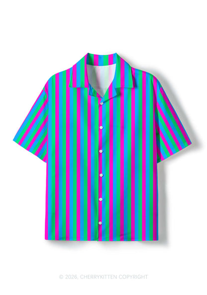 Polysexuality Flag Pride Y2K Print Hawaiian Shirt Cherrykitten