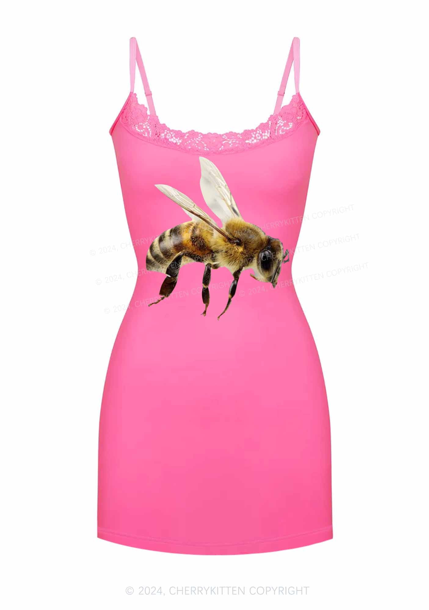 Flying Bee Y2K Lace Slip Dress Cherrykitten
