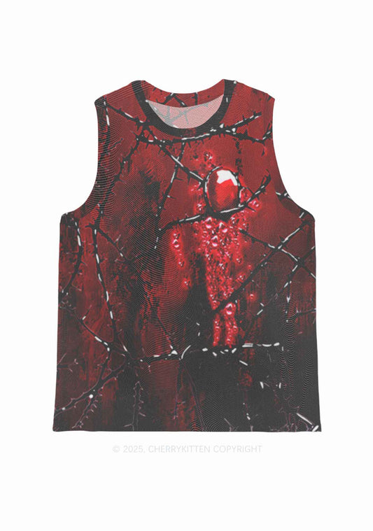 Thorned Ruby Y2K Mesh Muscle Tank Cherrykitten