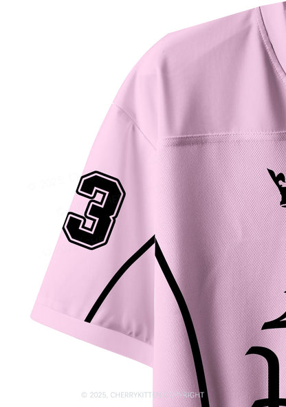 Custom Lightpink Lesbian Princess Pride Y2K Crop Sport Jersey Shirts Cherrykitten