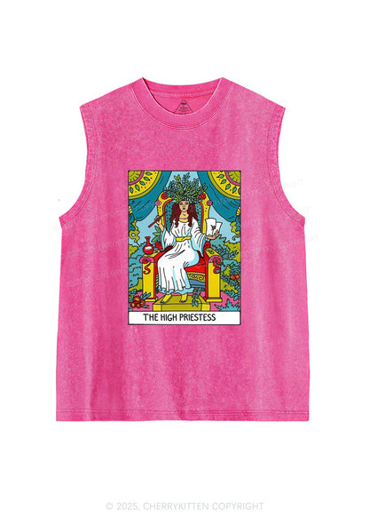 The High Priestess Y2K Washed Tank Cherrykitten