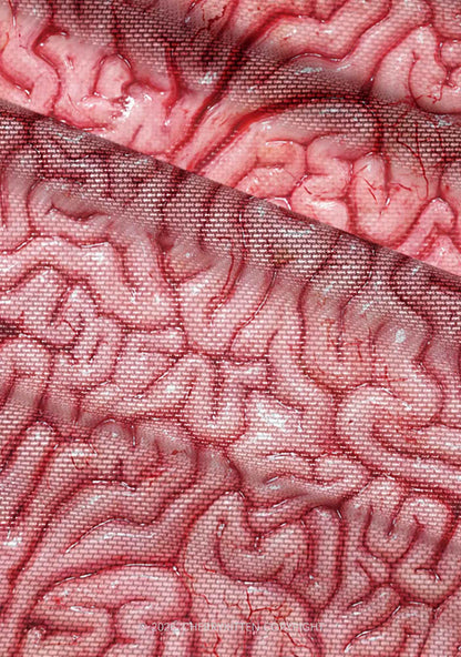 Halloween Fleshy Brain Texture Y2K Mesh Ruched Waist V Neck Top Cherrykitten