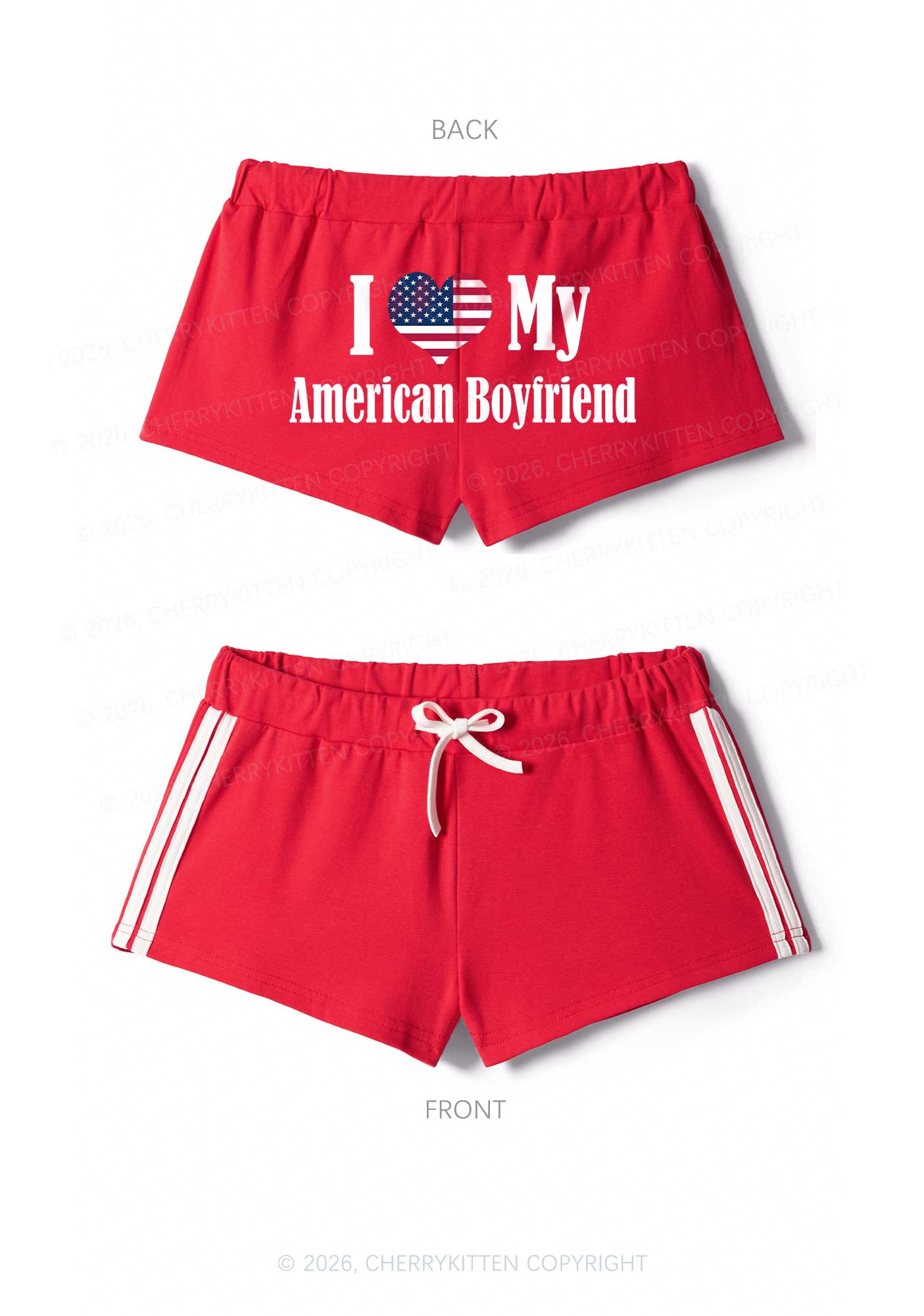 Custom Country Valentine's Day Y2K Drawstring Mini Shorts Cherrykitten