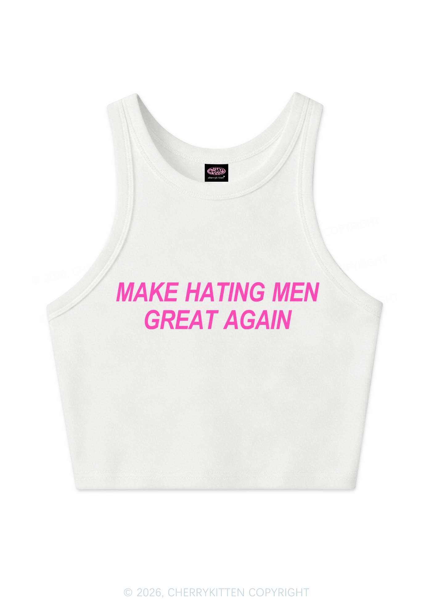 Make Hating Men Great Again Y2K Crop Tank Top Cherrykitten