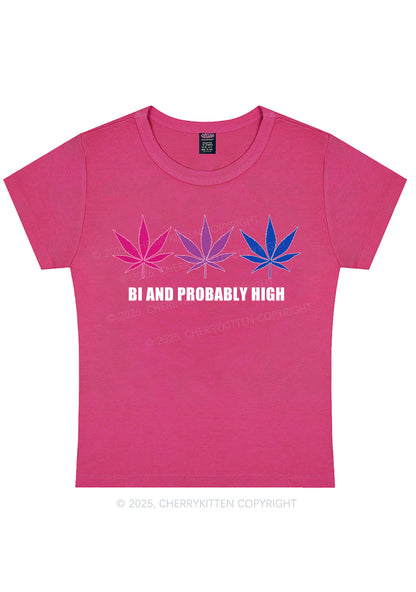 Bi Probably High Pride Y2K Baby Tee Cherrykitten
