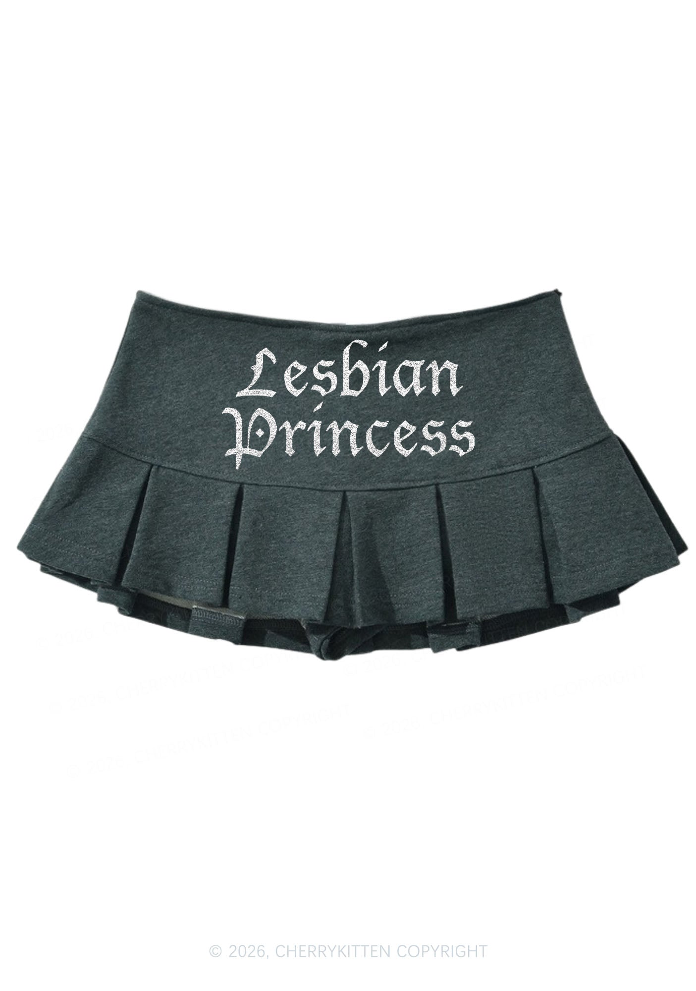 Glitter Lesbian Princess Pride Y2K Mini Pleated Skirts Cherrykitten