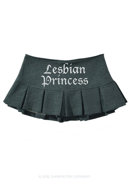 Glitter Lesbian Princess Pride Y2K Mini Pleated Skirts Cherrykitten