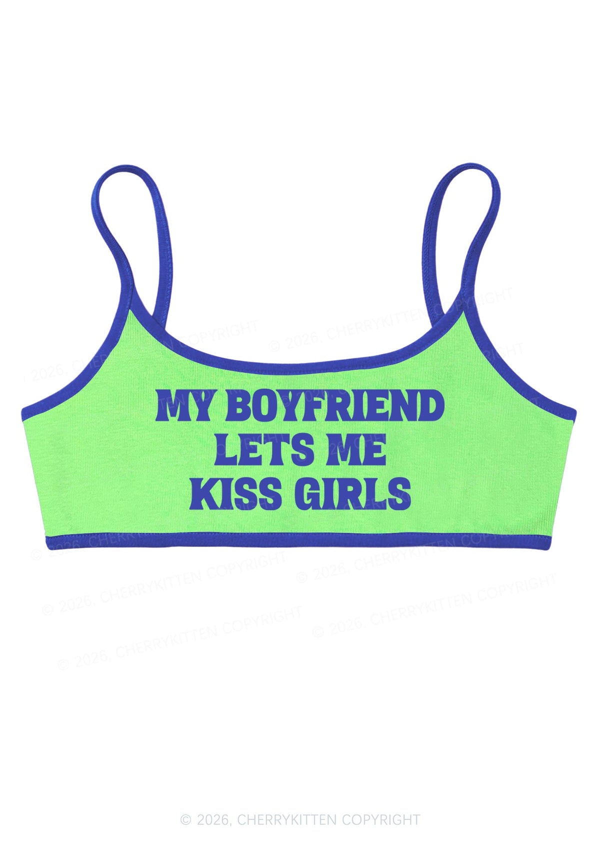 BF Lets Me Kiss Girls Y2K Super Crop Cami Cherrykitten