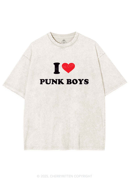 I Love Punk Boys Y2K Shirts Washed Tee Cherrykitten